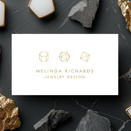 Modern Gemstone Trio Logotyp Jewelry Design White Visitkort