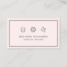 Modern Gemstone Trio Logotyp Jewelry Designer Rosa Visitkort