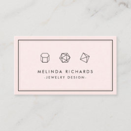 Modern Gemstone Trio Logotyp Jewelry Designer Rosa Visitkort