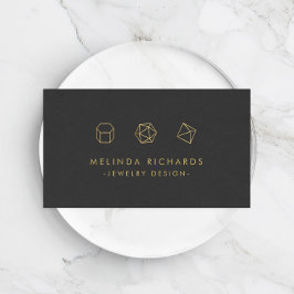 Modern Gemstone Trio Logotyp Judery Design Mörk Gr Visitkort