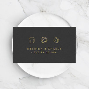 Modern Gemstone Trio Logotyp Judery Design Mörk Gr Visitkort