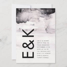 Modern gender Neutral Black Bläck Bröllop Inbjudningar