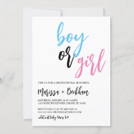 Modern Gender Reveal-inbjudan Inbjudningar
