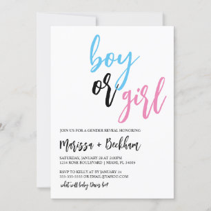 Modern Gender Reveal-inbjudan Inbjudningar