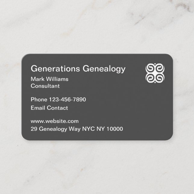 Modern Genealogy Theme Bui Visitkort (Framsida)