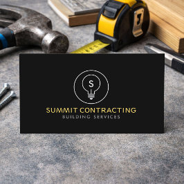 Modern General Contractor Logo Black Visitkort