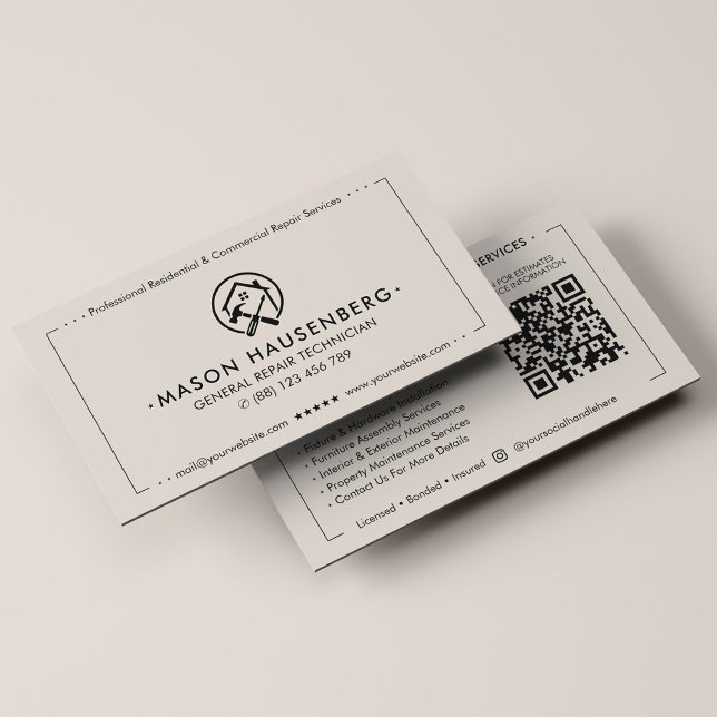 Modern General Reparation Professionell Handyman S Visitkort (Modern General Repair Professional Handyman Sand Business Card
)