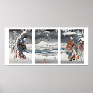 Modern Genji Triptychaffisch Poster