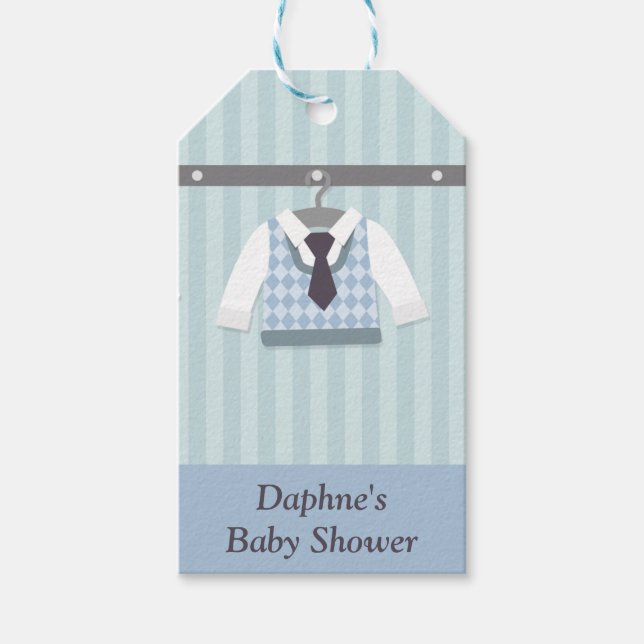 Modern gentleman Pojke Shower Party Presentetikett (Framsidan)