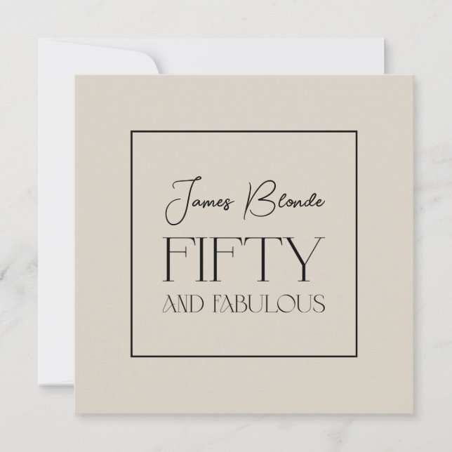 Modern gentlemen's femty & Fabulous Födelsedagsfes Inbjudningar (Framsida)