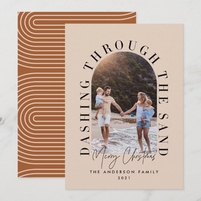Modern geo christmas som slår igenom sanden (Fram/baksida)
