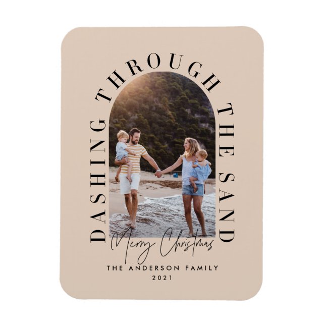 Modern geo christmas som slår igenom sandmagnen magnet (Vertikal)