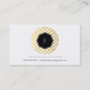 MODERN GEO HEXAGON monogram fet guld Visitkort