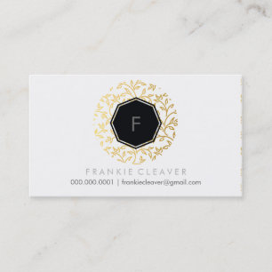 MODERN GEO HEXAGON monogram fet spot guld eco Visitkort