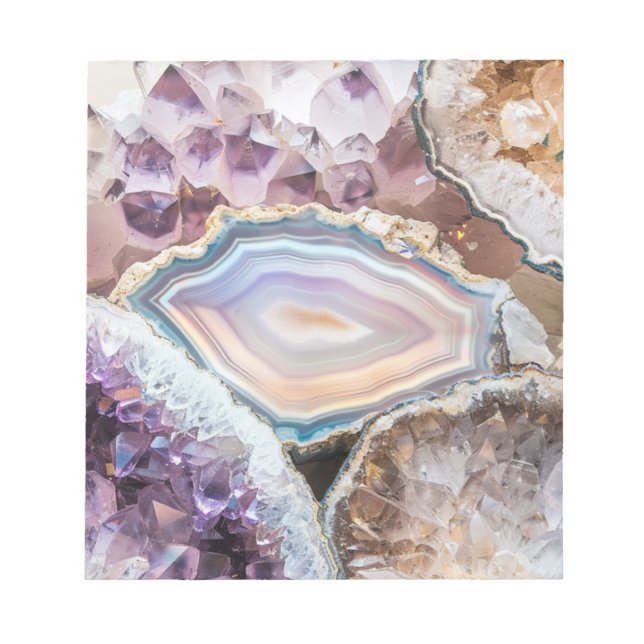 Modern Geode Crystal Art | Foto Notepad Anteckningsblock (Framsida)