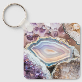 Modern Geode Crystal | Crystal Nyckelring