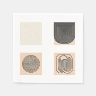 Modern geologisk svartvit designsamling pappersservett