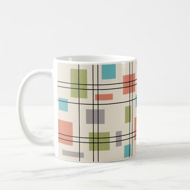 Modern geometri 3 i mitten av århundradet kaffemugg (Vänster)