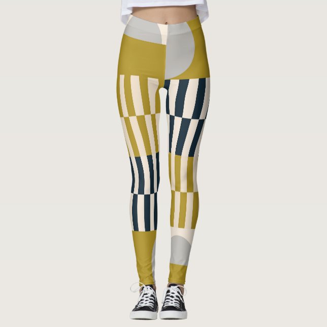 Modern geometri, bakre skandinaviska mönster leggings (Framsida)