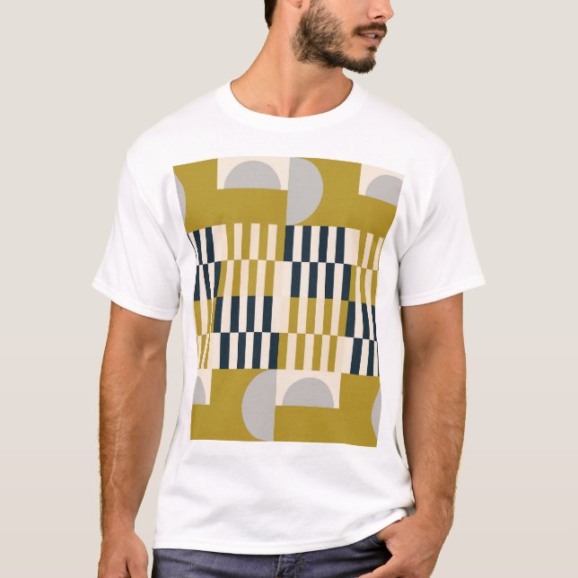 Modern geometri, bakre skandinaviska mönster t shirt (Framsida)