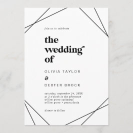 Modern geometri Bröllop i Inbjudningar