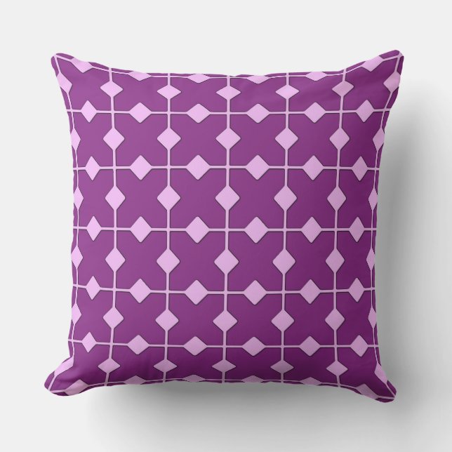 Modern geometri, diamanter - Ametyst lila Utomhuskudde (Framsida)
