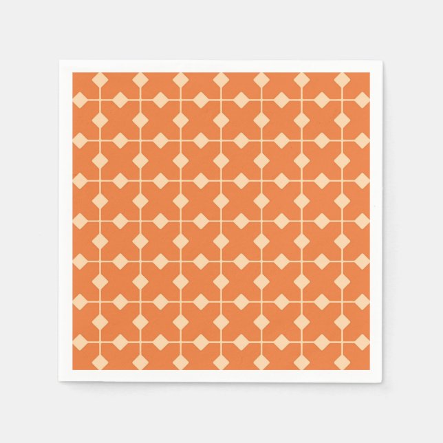 Modern geometri, diamanter - Mandarin-orange Pappersservett (Framsidan)