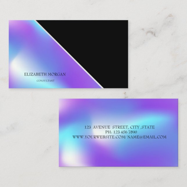 Modern geometri, Elegant, Professionell Holografi Visitkort (Fram/baksida)