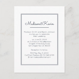 Modern geometri | Enkelt blå Bröllop Vykort