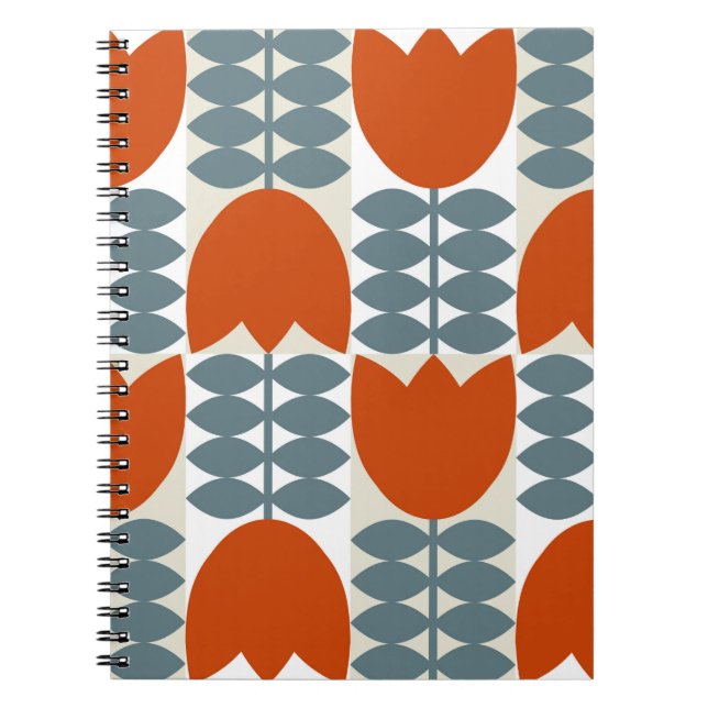Modern geometri för abstrakt med stiliserade blomm anteckningsbok (Framsidan)