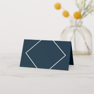 Modern geometri för Mörk blått och vitt Gräns Placeringskort