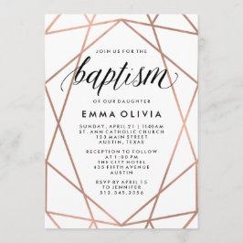 Modern geometri för vit baptism inbjudningar