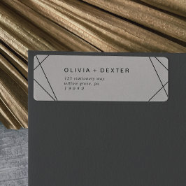 Modern geometri | Grått-returadressetikett Returadress Etikett