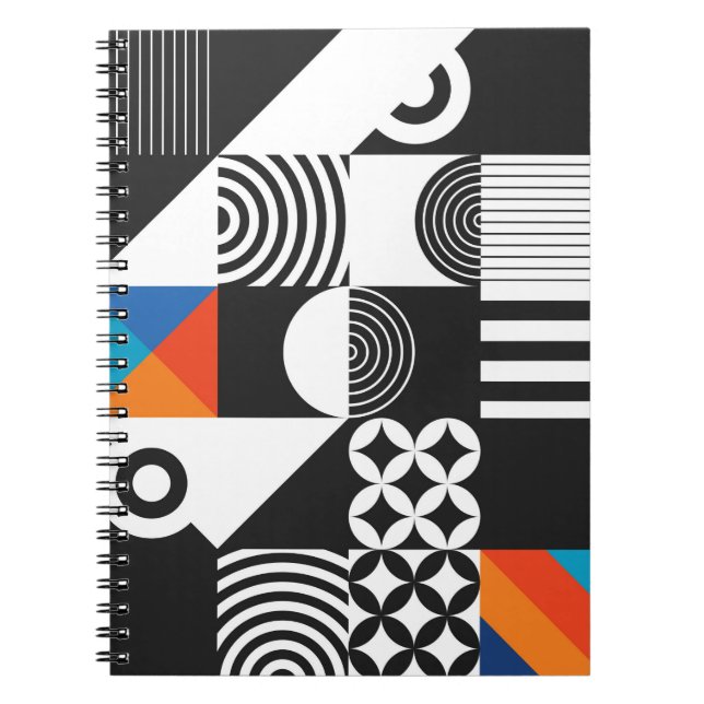Modern geometri i skandinaviska stil anteckningsbok (Framsidan)
