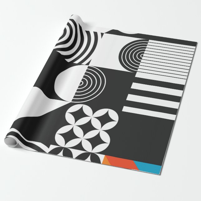Modern geometri i skandinaviska stil presentpapper (Utrullad)