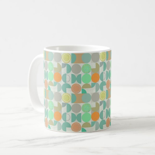 Modern geometri med flera färgader kaffemugg (Framsida vänster)