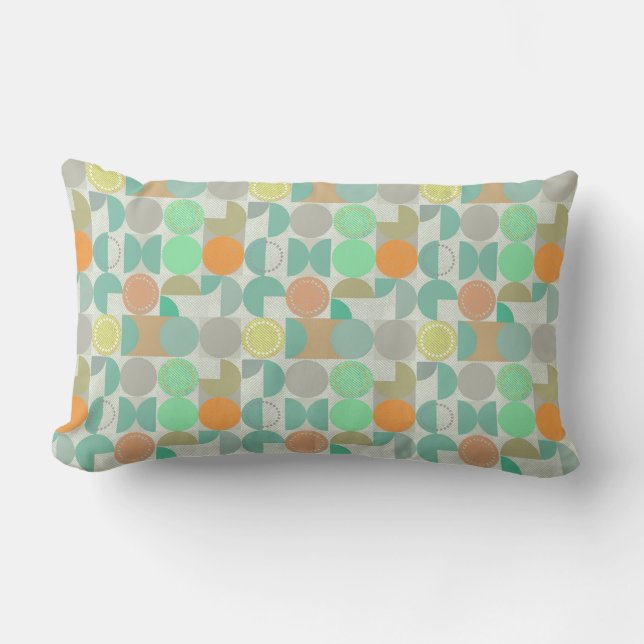 Modern geometri med flera färgader lumbarkudde (Framsida)