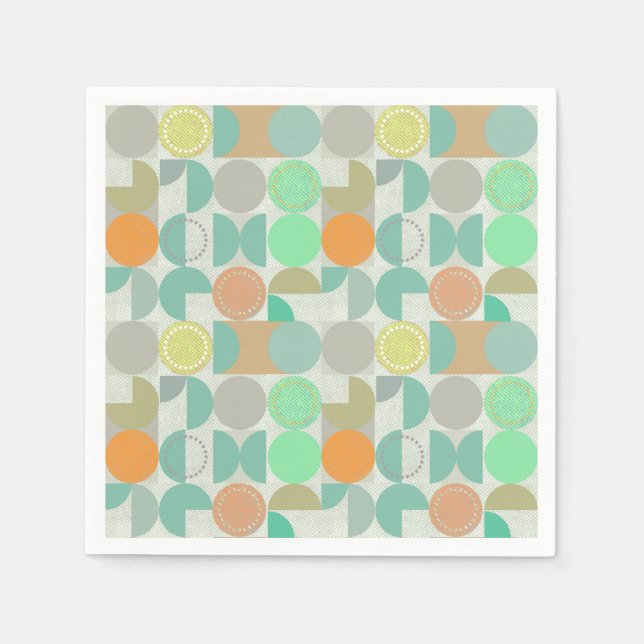 Modern geometri med flera färgader pappersservett (Framsidan)