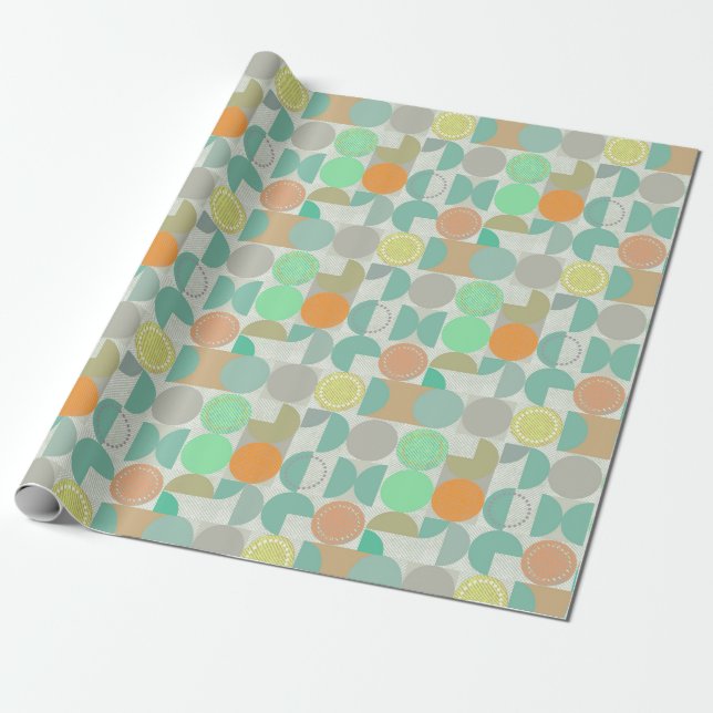 Modern geometri med flera färgader presentpapper (Utrullad)