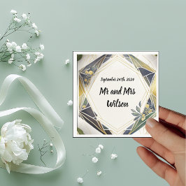 Modern geometri med små blommor och blöjor pappersservett