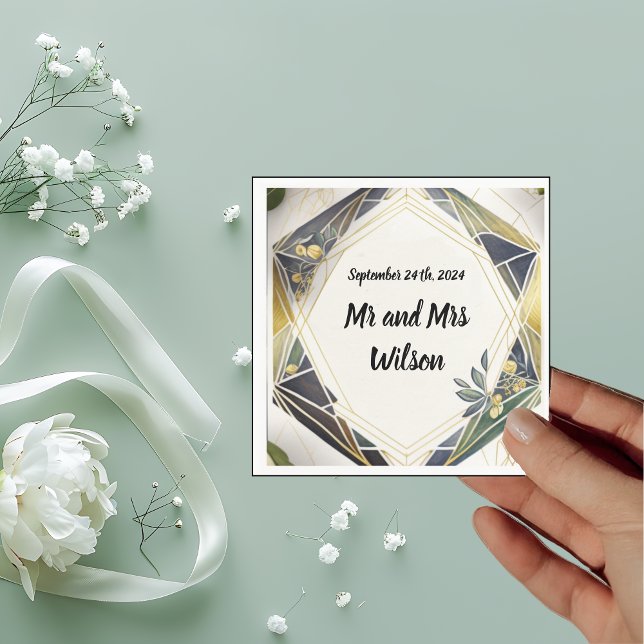 Modern geometri med små blommor och blöjor pappersservett (Skapare uppladdad)