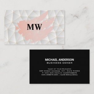 Modern geometri Monogram Visitkort