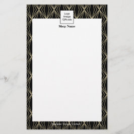 Modern geometri Mönster Menu Black Flygblad