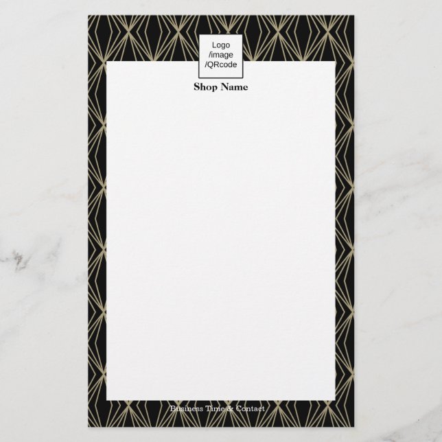 Modern geometri Mönster Menu Black Flygblad (Framsidan)