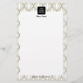 Modern geometri Mönster Menu White Flygblad