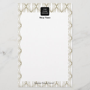 Modern geometri Mönster Menu White Flygblad