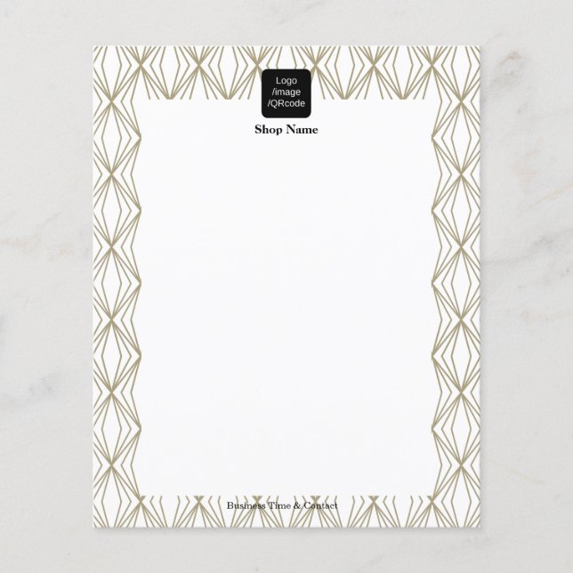 Modern geometri Mönster Menu White Flygblad (Framsidan)