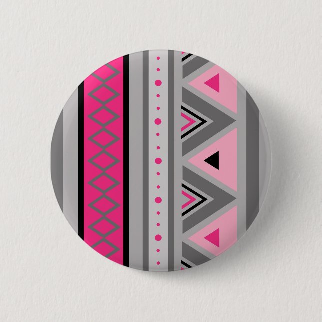 Modern geometri, Rosa och Grått i sydväst Knapp (Framsida)