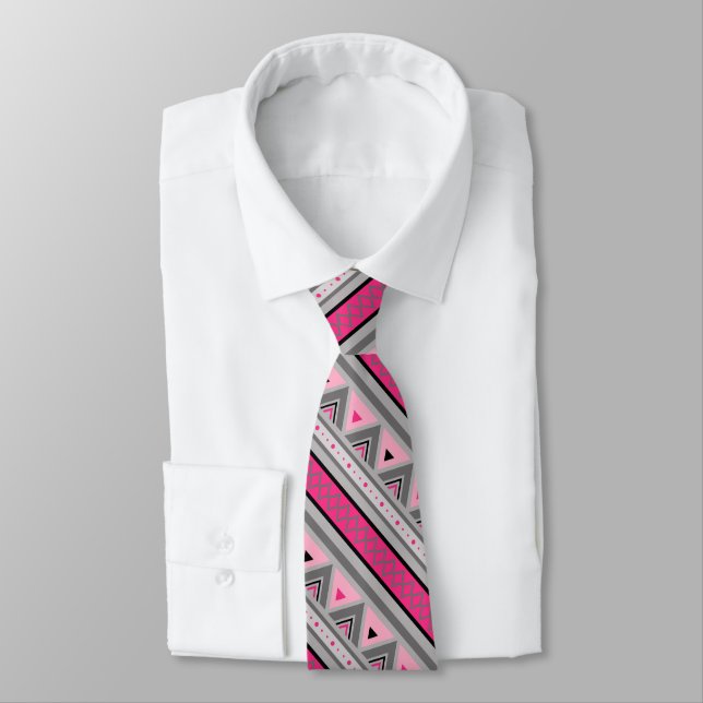 Modern geometri, Rosa och Grått i sydväst Slips (Bunden)