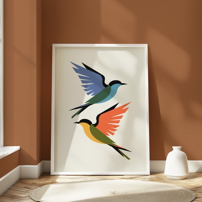 Modern geometri Sväljer färgfulla minimalistiska f Poster (Skapare uppladdad)